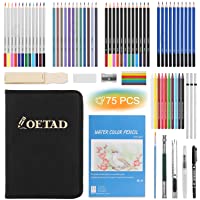 75 PCS Lápices de Colores con Lápices de Dibujo Lapices Acuarelables Carbón Set de Herramientas de Dibujo